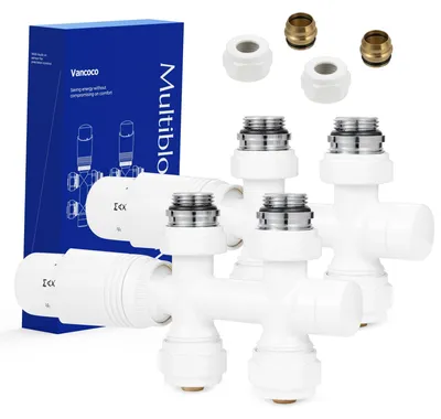 Productafbeelding van Multiblok met thermostaat voor radiatoren 50 mm naafafstand, ventiel-armaturen set