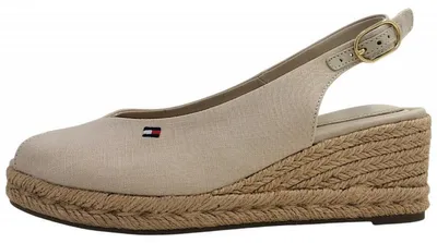 Productafbeelding van Tommy Hilfiger Mid Wedge Damenschuhe Sandalen Hoch Keilsandalette Beige Freizeit