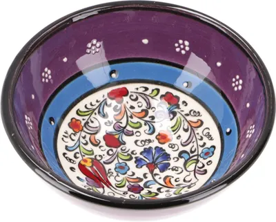 Produktbild von 1 Stk. Orientalische Keramikschüssel, Schale, Müslischale, Handbemalt - Ø 12 cm / Model 6, Violett, Schalen, Schüsseln