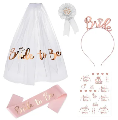 5-teiliges Brautaccessoire-Set für Junggesellinnenabschied