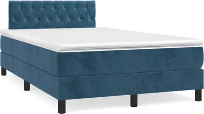 Obrázek produktu pro vidaXL Postel Boxspring s matrací Dark Blue 120x200 cm Velvet