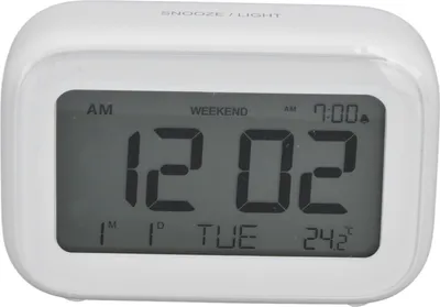 Obrázok produktu pre Mini digitálny budík s LCD displejom s funkciou Snooze 12H 24H formátov pre spálňu, cestovnú kanceláriu biely