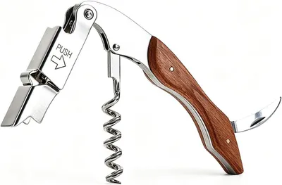 Produktbild von Kellnermesser 3-in-1, Edelstahl, Palisandergriff, Flaschenöffner, für Weinliebhaber