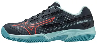 Productafbeelding van MIZUNO 61GC225512 EXCEED STAR JR. Tennisschoenen voor kinderen, grijs/turquoise, maat 34.5