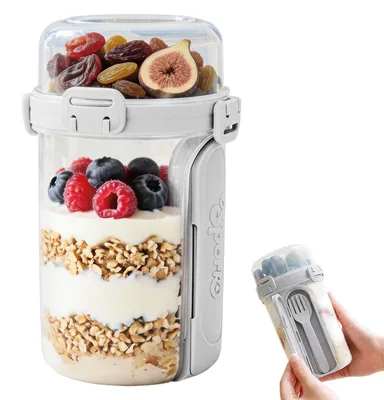 Produktbild von Müsli-Becher mit Löffel und auslaufsicherer Joghurtbecher