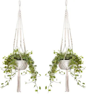 Produktbild von Blumenampeln ,2er Set Makramee Blumenampel Baumwollseil Hängeampel 105cm—HIKEREN