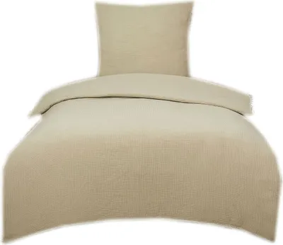 Produktbild von Casa Colori Bettwäsche, 100% Baumwolle Musselin Leinenoptik, Unifarben, 135x200 cm, mit Knopfleiste, 2- oder 4-teiliges Set, 4 Jahreszeiten, 130 g/m²