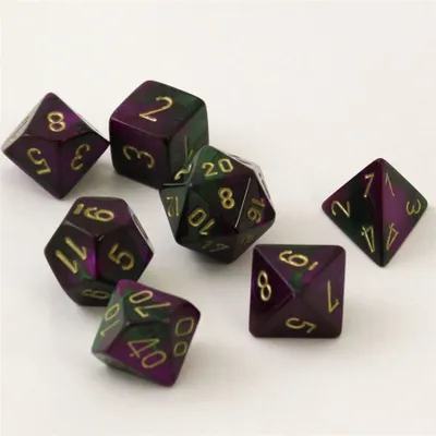 Image de Chessex Gemini Vert/Violet/Or Polydice Set de 7 cubes