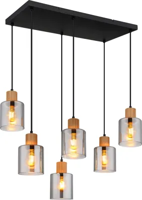 Produktbild von Globo Lighting Hängeleuchte Metall schwarz matt, 6x E27