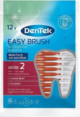 Produktbild von DenTek Easy Interdentalbürsten, Größe 2, 0,5 mm, rot, 12 Stück