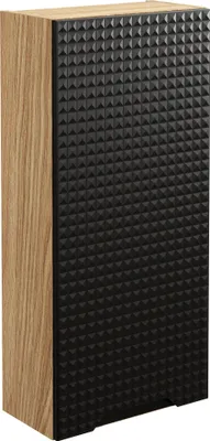 Obrázok produktu pre Závesná skrinka do kúpeľne 35 cm čierna dub 3D 1 dvere moderná