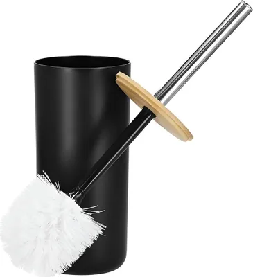 Image de Brosse WC Loft Noir Métal Bambou 35 cm