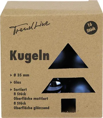 Produktbild von TrendLine Mini-Christbaumkugeln aus Glas Ø 3,5 cm nachtblau 16 Stück