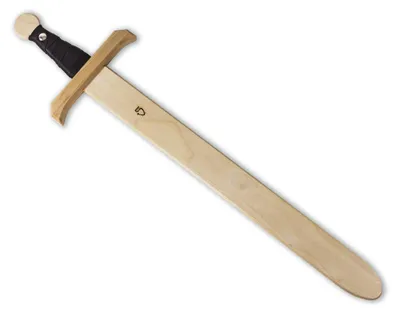 Produktbild von BestSaller 1112 Ritterschwert Junker aus Buchenholz, 58 cm Griff mit Kunstlederwickelung, natur/schwarz