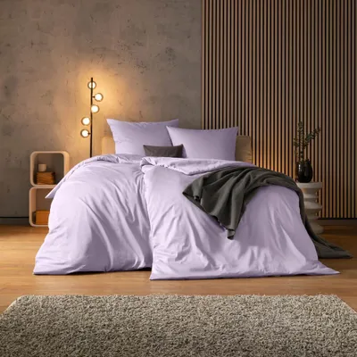 Produktbild von Estella Ateliers Uni-Satin- Bettwäsche-Garnitur Valetta Farbe lilac Größe 155x220 + 80x80 AL
