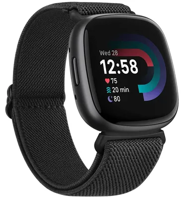 Produktbild von Nylon-Ersatzarmband für Fitbit Versa 4, 3, Sense 2 und Sense – schwarz