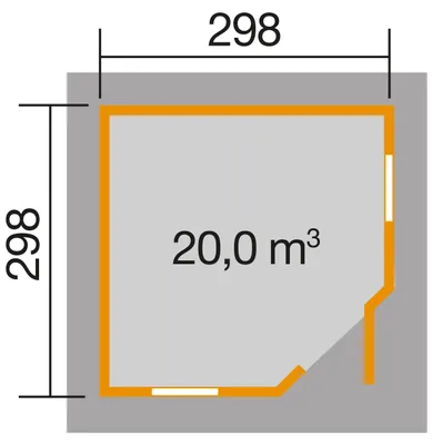 Produktbild von WEKA 149.3030.00.00 Gartenhaus/Blockbohlenhaus Mediterrana 5-Eck mit Einzeltür/2 Einzelfenster ; Größe: 2 ; Farbgebung: Naturbelassen ; Wandstärke: 28 mm ; Maße (LxBxH): 298 cm x 298 cm x 290 cm ; Seitenwandhöhe: 214 cm