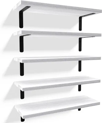Produktbild von Wandregale 5er Set, 42 x 15 cm, Holz, weiß, für Schlafzimmer