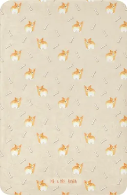 Produktbild von Mr. & Mrs. Panda Tagesdecke Corgi Po 100 x 150 cm - Gelb - Geschenk, Heimdecke, Spruch, Hund, Motivation, Winterdecke, Schmusedecke, Decke, Kuscheldecke, Sprüche
