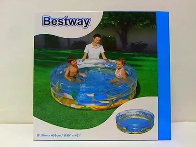Obrázek produktu pro Bestway 51045, Nafukovací bazén, 445 l, Kulatý, Vinyl, Průhledná