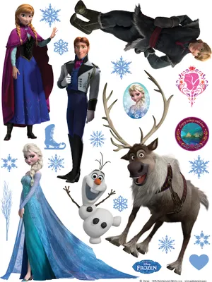 Produktbild von Disney Wandtattoo Die Eiskönigin Blau, Braun und Lila - 600142 - 65 x 85 cm