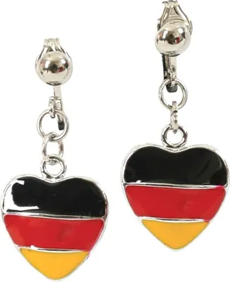 Produktbild von Deutschland Metall Ohrclips Ohrringe Schwarz Rot Gold WM EM Fußball Karneval