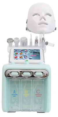 Produktbild von 7-in-1 Wasser-Dermabrasion Gesichtsgerät - Tiefenreinigung - Hautstraffung - Mitesserentferner - Heiß-Kalt-Massage - EU-Stecker - Grün