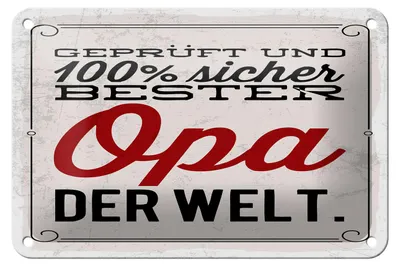 Produktbild von Blechschild  und sicher bester Opa der Welt, 30 x 20 cm, Blechschilder