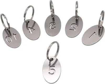 Produktbild von Famanu Schlüsselanhänger aus 304 Edelstahl 20 Stück mit nummerierten ID-Ringen - 1 bis 50
