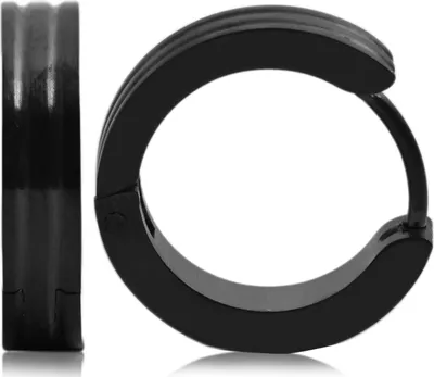 Produktbild von "Grooves", Edelstahl Creolen in schwarz