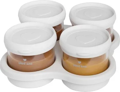 Produktbild von Famanu Vorratsbehälter aus Glas - 4er Set 120 ml - Spülmaschinen-, Gefrier- und Ofenfest mit Silikondeckeln
