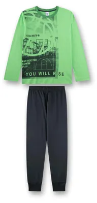 Productafbeelding van Sanetta pyjama voor jongens, groen | Comfortabel kinderpyjama