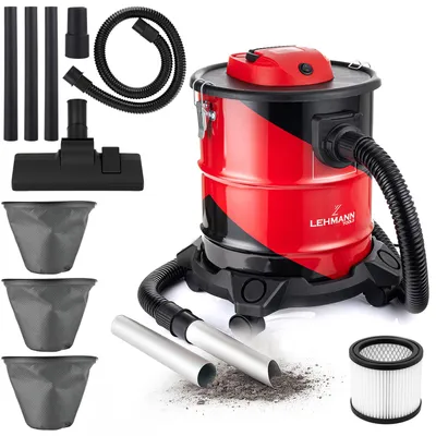 Produktbild von LEHMANN Haddo Industriestaubsauger 2000W, 20 Liter Edelstahltank, Doppelfilteranlage, HEPA-Filter, Blasfunktion, Rot und Schwarz