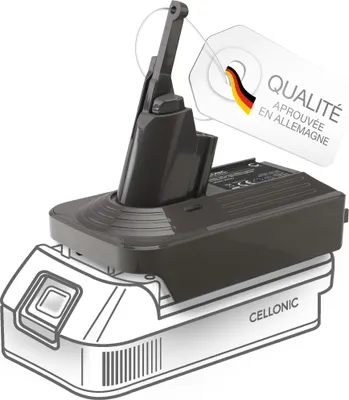 Image de CELLONIC, Adaptateur compatible avec batteries Makita 18V BL1815 BL1830 BL1850 pour aspirateurs Dyson V7 et V8 – Convertisseur pour utiliser Dyson avec batteries Makita