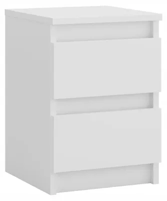 Produktbild von Nachttisch - Weiß - 30 X 32 X 43 Cm - Zwei Schubladen - Schlafzimmermöbel
