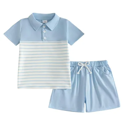 Immagine prodotto di Solidchoice - Set di due pezzi per bambini, composto da una polo e un paio di shorts