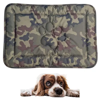 Obrázok produktu pre Podložka pre psov DOTTY s motívom labiek - maskáčová - veľkosť S (60 × 45 cm) - robustná, vodoodolná a protišmyková podložka pre malé psy