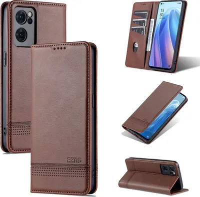 Obrázek produktu pro OPPO Reno7SE 5G Leather Case, Flip Cover Wallet Case Magnetic Closure Stand Protective Cover pro OPPO Reno7SE 5G Coffee