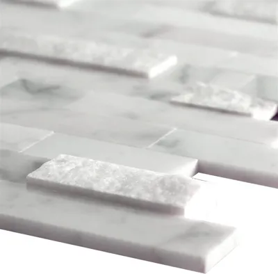 Produktbild von Naturstein Marmor Mosaikfliesen Johannesburg Carrara Weiß