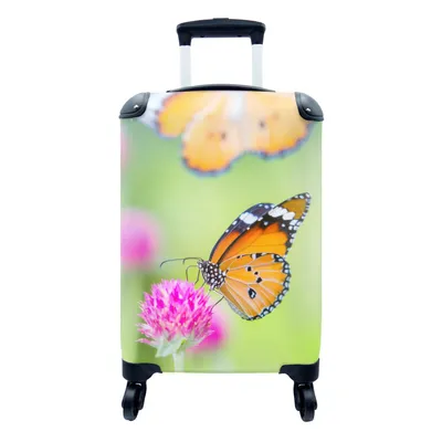 Produktbild von MuchoWow® Koffer Handgepäck Trolley Rollkoffer Kleine Reisekoffer mit 4 Rollen - Insekten - Schmetterlinge - Blumen - Cabin Size < 55x40x23 cm & 55x40x20 cm - Fotokoffer - Kabinenkoffer - Boardgepäck - Reise-Box - Reisekoffer - Reisegepäck - Koffer mit Bild - Trolley für Kinder