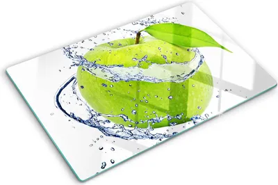 Produktbild von Tulup Glas Herdabdeckplatte - 80x52 cm - Glaskeramikkochfeld-Abdeckung Spritzschutz Glasabdeckplatte - Einteilig - Essen & Getränke - Grüner Apfel - Grün