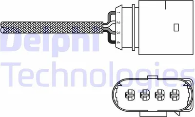 Produktbild von DELPHI Lambdasonde für VW POLO (9N) nach-Kat Beheizt 1700mm ES20286-12B1