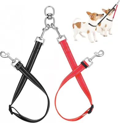 Produktbild von Doppelhundeleine, verstellbar 58 bis 88 cm, für Spaziergang