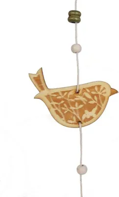 Produktbild von Weihnachtsgirlande aus Holzvögeln, 80 cm, braun