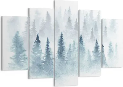 Produktbild von Bild auf Leinwand - Leinwandbild - Bäume Wald Natur - 150x100cm - Wand Bild - Wanddeko - Leinwanddruck - Bilder - Kunstdruck - Wanddekoration - Leinwand bilder - Wandkunst - EA150x100-3981