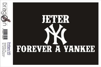 Produktbild von Aufkleber / Autoaufkleber - JDM / Die cut / Auto / OEM - Jeter Forever a Yankee - 210x100mm rot - Heckscheibe / Heckscheibenaufkleber