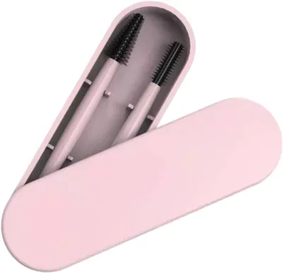 Produktbild von Silikonpinselset für Wimpern und Augenbrauen, praktisches Werkzeug für Augen-Make-up, wiederverwendbarer Pinsel, Rosa
