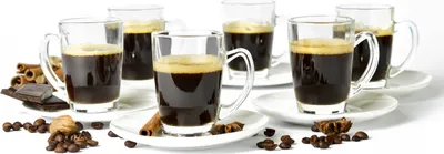Produktbild von 12tlg Espressotassen mit Porzellan Teller Kaffeegläser Mokkatassen