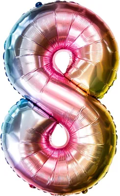 Produktbild von Oblique Unique 1x Folien Luftballon mit Zahl 8 Kinder Geburtstag Jubiläum Party Deko Ballon bunt