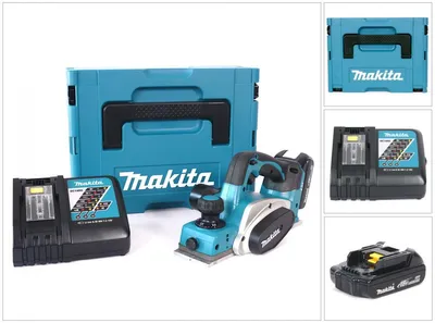 Obrázek produktu pro Akumulátorový hoblík Makita DKP 180 Y1J-D 18 V v provedení MAKPAC včetně akumulátoru BL 1815 N + nabíječky DC18RC